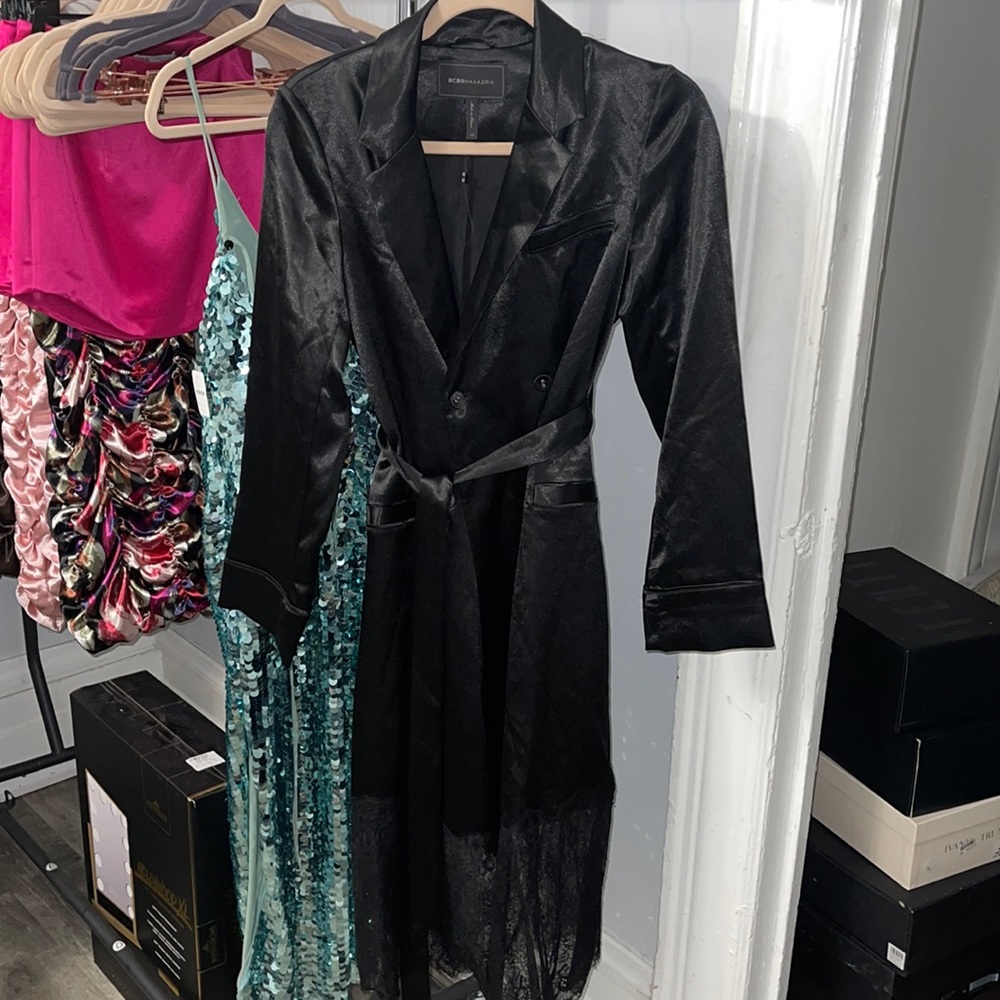 BCBG Black Satin Dress